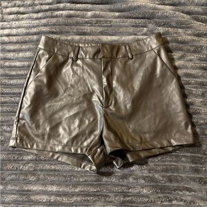 Metallic Leather Women Shorts
